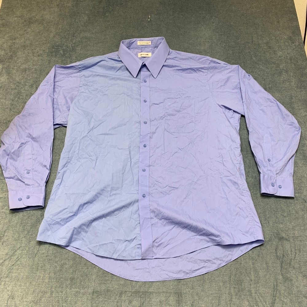 Pierre Cardin Dress Shirt Mens XL 17-17.5 Purple Office Wear Formal Business